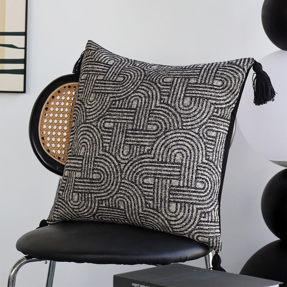 Pillow Cover 20X20 - Capa de Almofada Geométrica Borla, Fronha