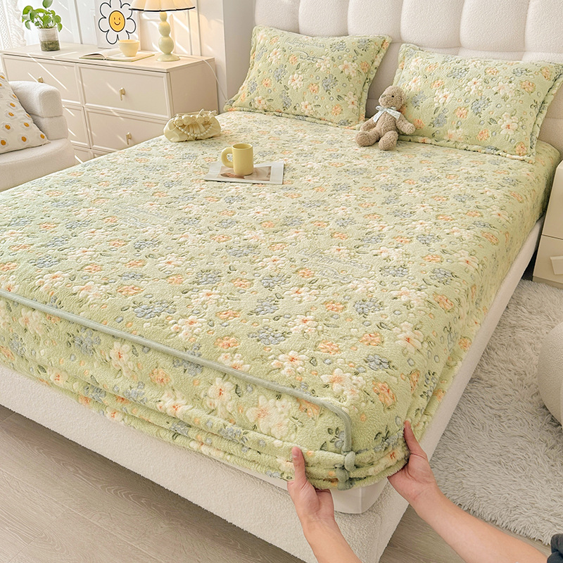 Home Textiles Bedding - Conjunto de Lençóis de Plush para