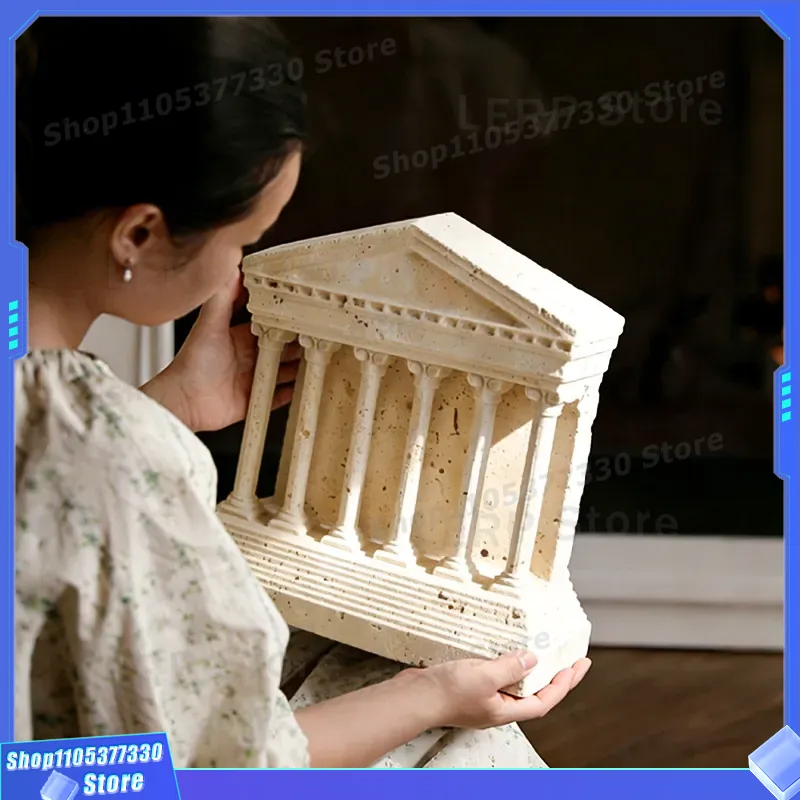 Home Textiles And Furnishing - Ornamento de Pedra Travertino Amarela Luxuosa,