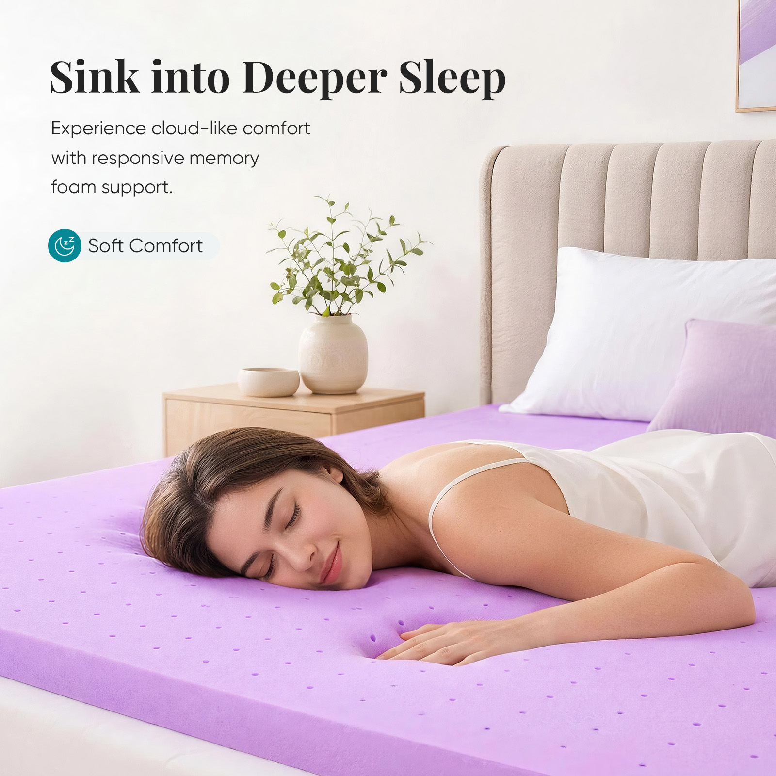 JHK Colchão de Espuma Viscoelá - Memory Foam Topper avaliação e preço