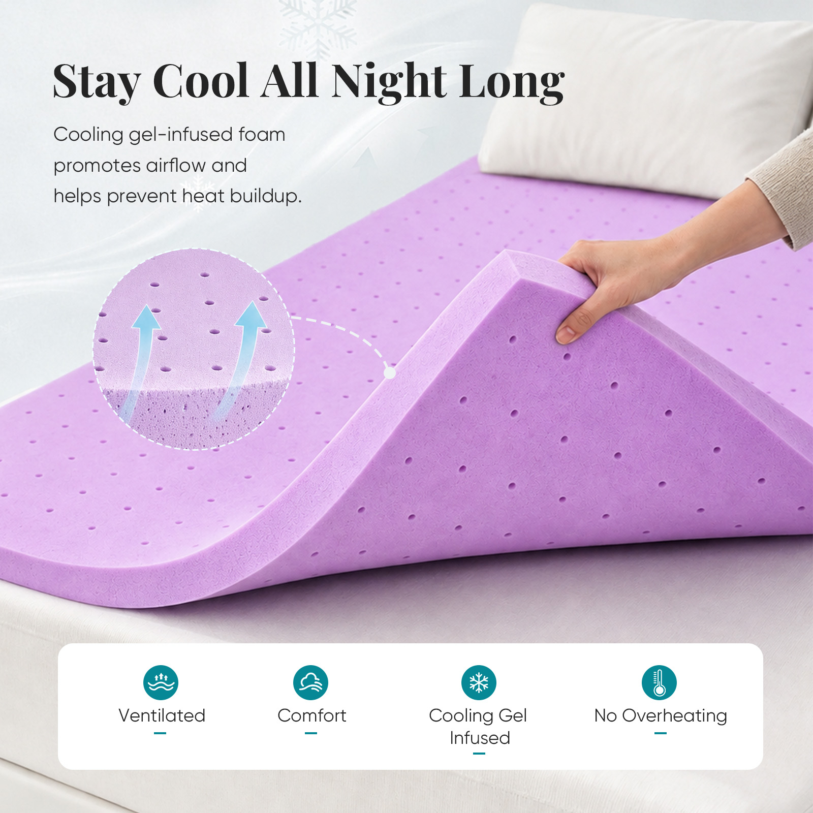 JHK Colchão de Espuma Viscoelá - Memory Foam Topper avaliação e preço
