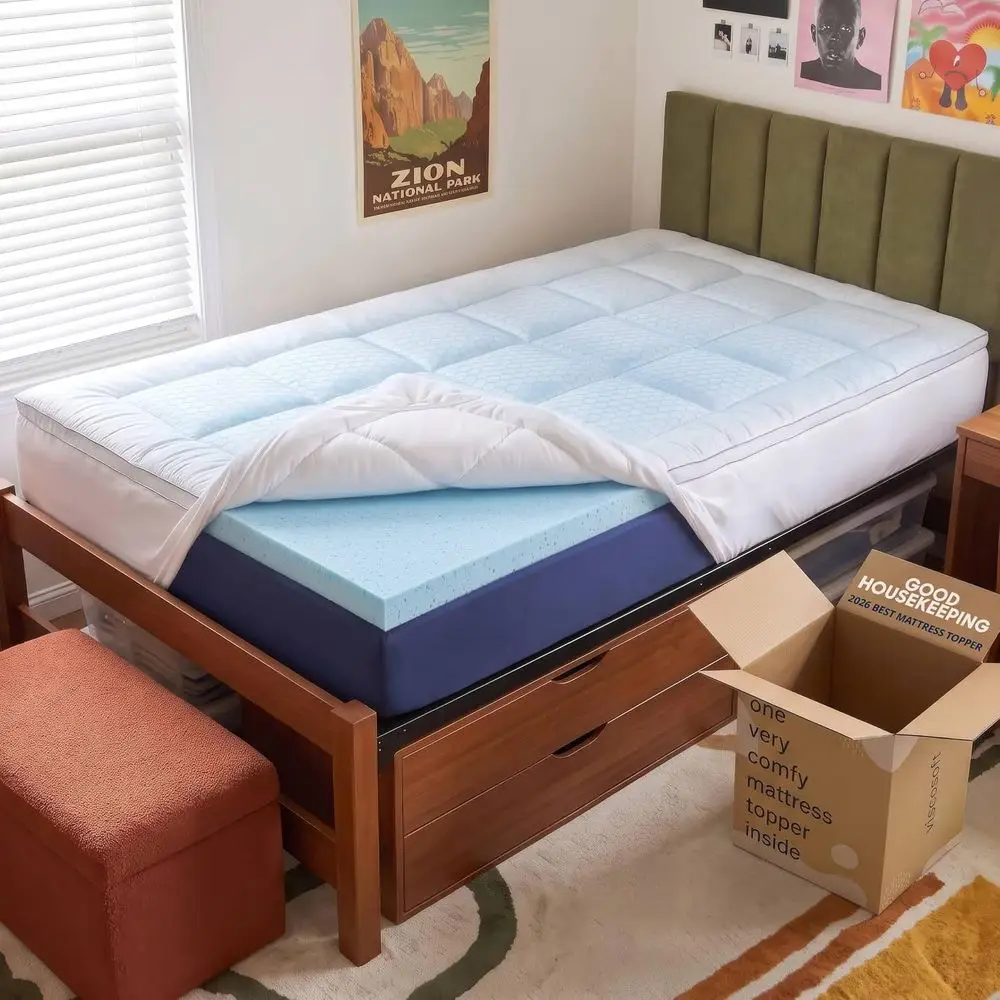 Protetor de Colchão Twin XL de - Memory Foam Topper avaliação e preço
